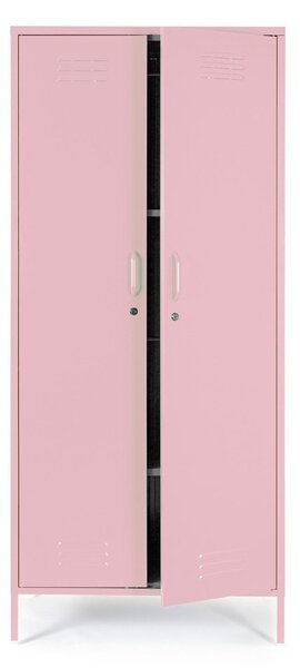 Jasnoróżowa metalowa szafka z zamkiem 80x185x50 cm Cambridge – Yes Everyday