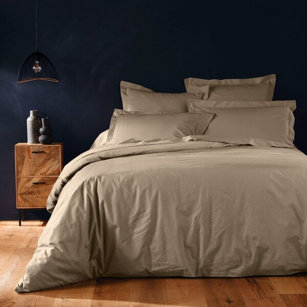Beżowa bawełniana poszwa na kołdrę dwuosobowa 240x220 cm Lina – douceur d'intérieur