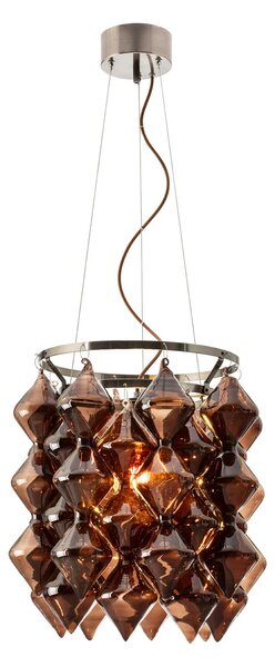 Lampa Wisząca By Rydéns, Gemma, ściemnialny, brąz rdzawy, jadalnia, szkło