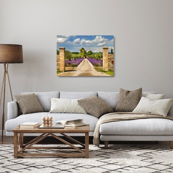 Obraz na szkle - Lawendowe ścieżki (70x50 cm)
