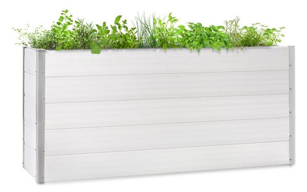 Blumfeldt Nova Grow, podwyższona grządka, 195 x 91 x 50 cm, PVC, imitacja drewna, biała