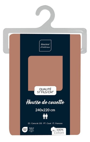 Łososiowa bawełniana poszwa na kołdrę dwuosobowa 240x220 cm Lina – douceur d'intérieur