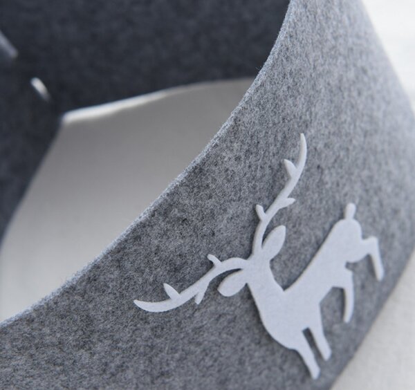 Pokrowiec na choinkę DEERBOX z reniferem, szary