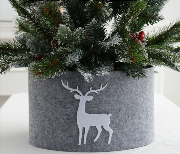 Pokrowiec na choinkę DEERBOX z reniferem, szary