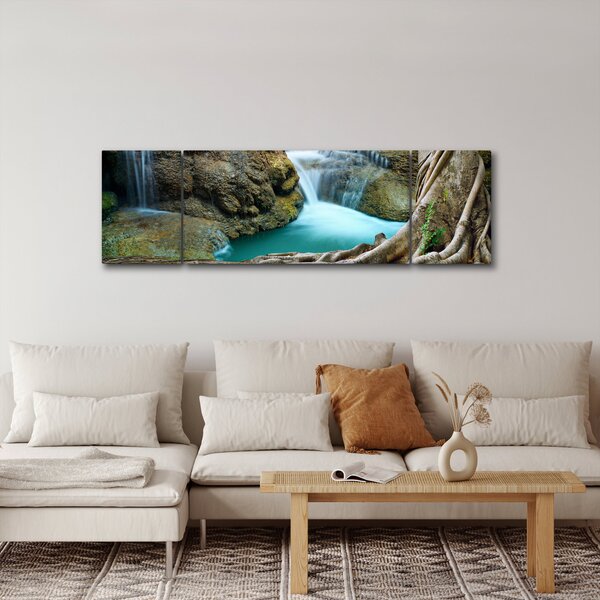 Obraz - Rzeka z wodospadami (170x50 cm)