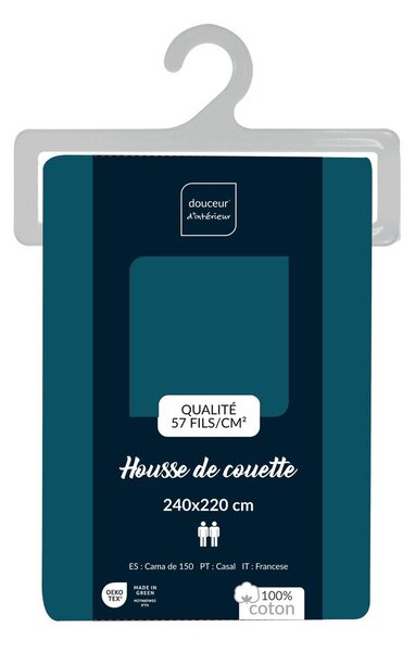 Morska bawełniana poszwa na kołdrę dwuosobowa 240x220 cm Lina – douceur d'intérieur