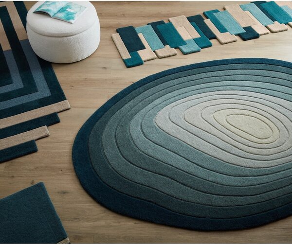 Niebieski wełniany dywan 160x230 cm Puddle Ombre Wool – Flair Rugs