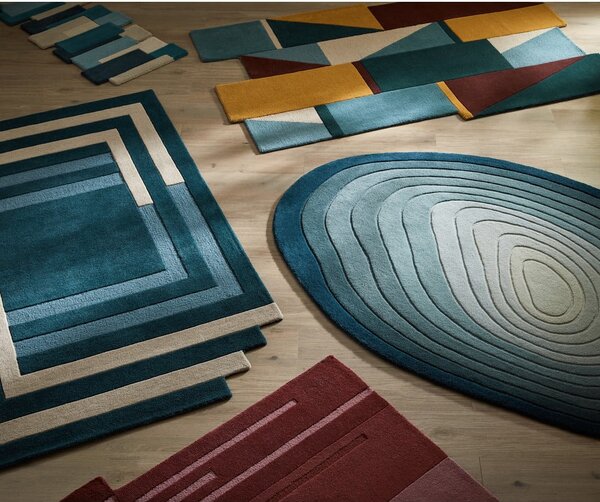 Niebieski wełniany dywan 160x230 cm Puddle Ombre Wool – Flair Rugs