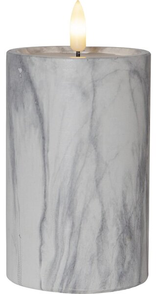 Szaro-biała betonowa świeca LED Star Trading Flamme Marble, wys. 15 cm