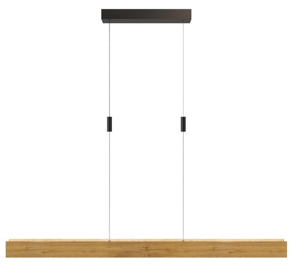 Elobra Lampa wisząca Mexico, możliwość ściemniania, jasne drewno, salon / jadalnia, drewno