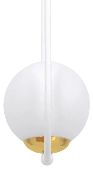 Biała metalowa lampa wisząca ze szklanym kloszem - 14X A488 D1-C10