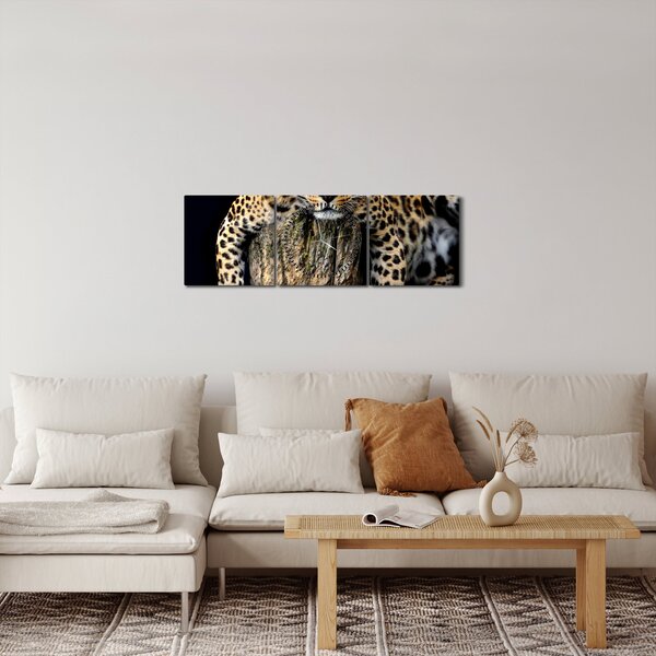 Obraz - Gepard (z zegarem) (90x30 cm)