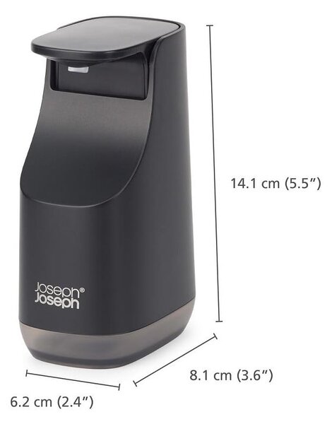 Czarny plastikowy dozownik do mydła 350 ml Slim – Joseph Joseph