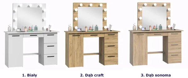 Nowoczesna toaletka z lustrem dąb craft M5-Z71