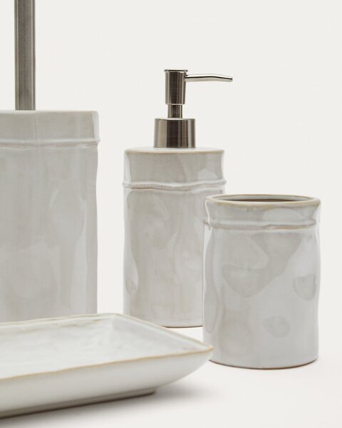 Kremowy dozownik do mydła ceramiczny 650 ml Savel – Kave Home