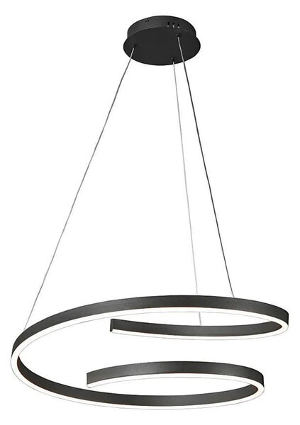 Czarna duża lampa wisząca LED nad stół - A496 P9-D80