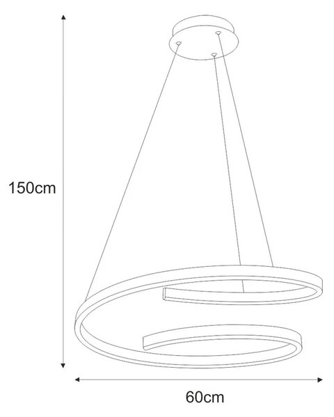 Czarna duża lampa wisząca LED nad stół - A496 P9-D80