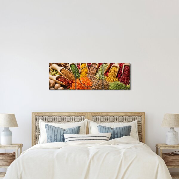 Obraz - Przyprawy z całego świata (z zegarem) (90x30 cm)