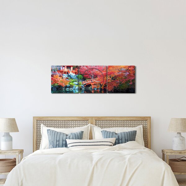 Obraz - Orientalny krajobraz (z zegarem) (90x30 cm)