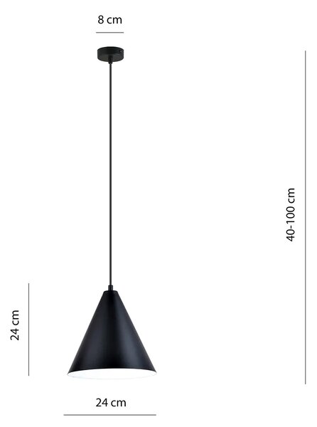 Nowoczesna lampa wisząca czarno-biała - D121 G9-K40