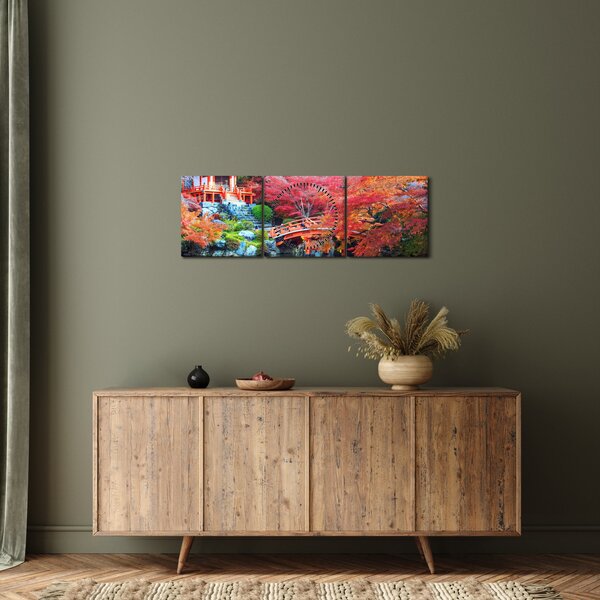 Obraz - Orientalny krajobraz (z zegarem) (90x30 cm)