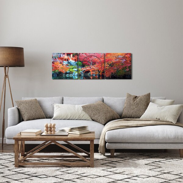 Obraz - Orientalny krajobraz (z zegarem) (90x30 cm)