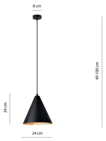 Nowoczesna lampa wisząca czarno-złota - 4X D121 R5-R06