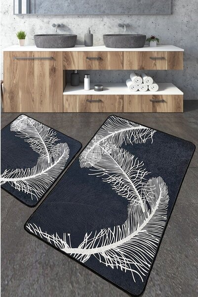 Antracytowe dywaniki łazienkowe zestaw 2 szt. 60x100 cm Alisan – Foutastic