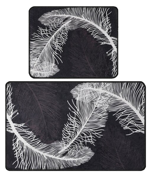 Antracytowe dywaniki łazienkowe zestaw 2 szt. 60x100 cm Alisan – Foutastic