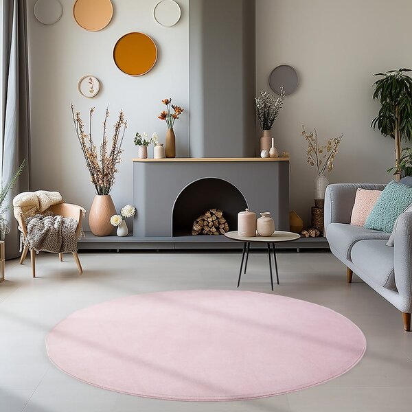 Różowy okrągły dywan odpowiedni do prania ø 120 cm Sky – Ayyildiz Carpets