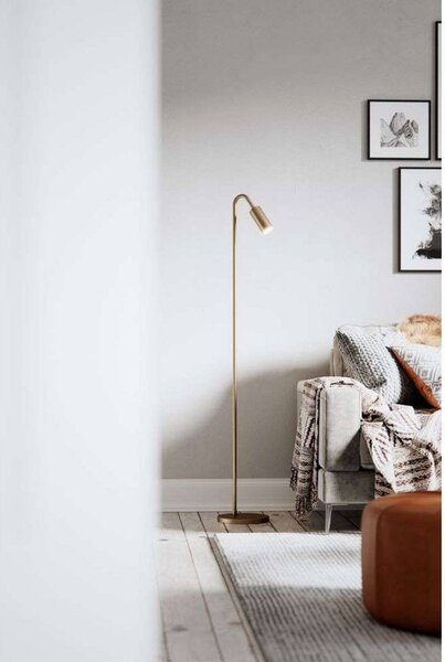By Rydéns Lampa stojąca Curve, mosiężny / złoty, salon / jadalnia, metal, nowoczesny