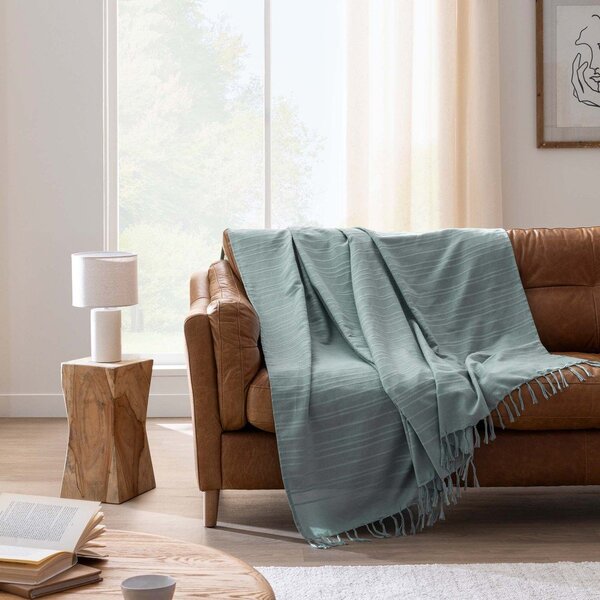Zielona bawełniana narzuta 180x220 cm Lilia – douceur d'intérieur