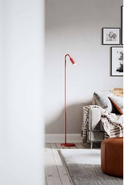 By Rydéns Lampa stojąca Curve, czerwony, salon / jadalnia, metal, nowoczesny