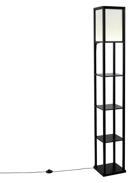 Designerska lampa podłogowa czarno-biała z wbudowanym oświetleniem LED - Nea