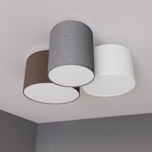 Lampa sufitowa Laurenz Lindby, możliwość ściemniania, aluminiowy / szary / cynkowy, salon / jadalnia, tkanina / materiał / jedwab, nowoczesny
