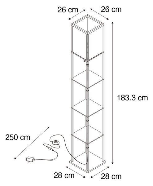 Designerska lampa podłogowa czarno-biała z wbudowanym oświetleniem LED - Nea