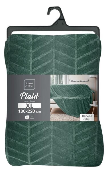 Zielona narzuta z mikfroflaneli 180x220 cm Arya – douceur d'intérieur