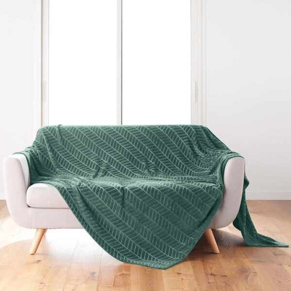 Zielona narzuta z mikfroflaneli 180x220 cm Arya – douceur d'intérieur
