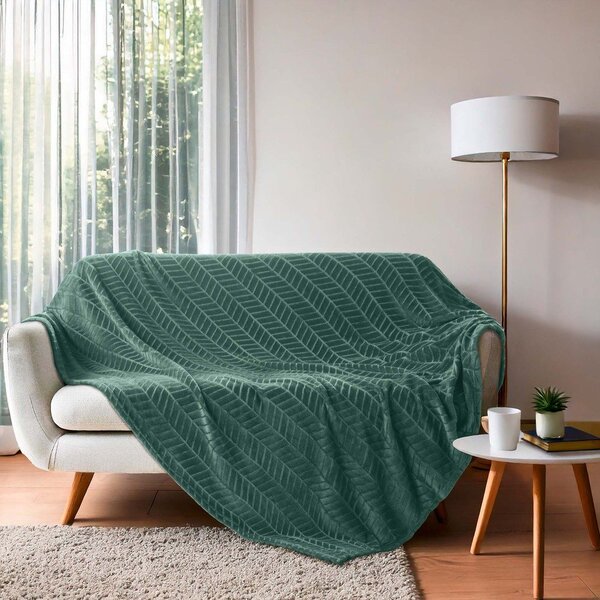Zielona narzuta z mikfroflaneli 180x220 cm Arya – douceur d'intérieur
