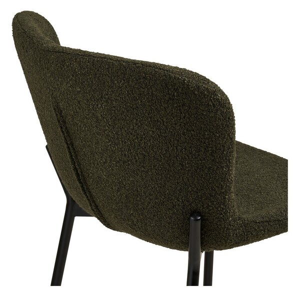 Ciemnozielony tapicerowany hoker (wysokość siedziska 65 cm) Maceda – House Nordic