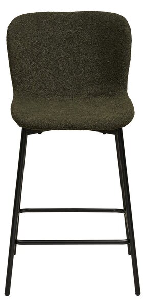 Ciemnozielony tapicerowany hoker (wysokość siedziska 65 cm) Maceda – House Nordic