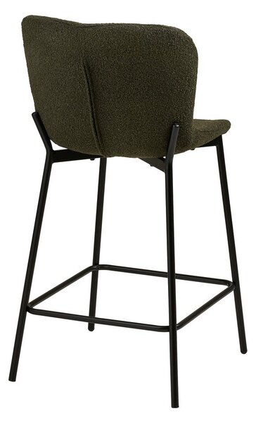 Ciemnozielony tapicerowany hoker (wysokość siedziska 65 cm) Maceda – House Nordic