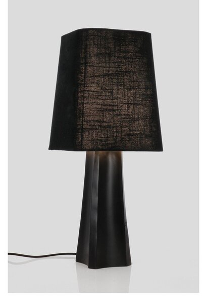Czarna metalowa lampa stołowa z tekstylnym kloszem (wysokość 61 cm) Tripura – Bizzotto