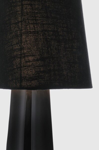 Czarna metalowa lampa stołowa z tekstylnym kloszem (wysokość 61 cm) Tripura – Bizzotto