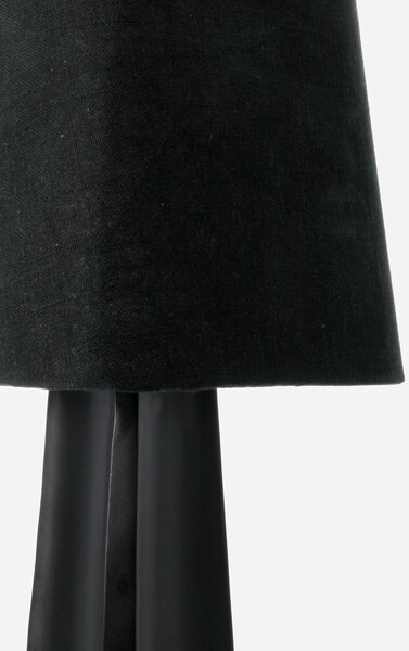Czarna metalowa lampa stołowa z tekstylnym kloszem (wysokość 61 cm) Tripura – Bizzotto