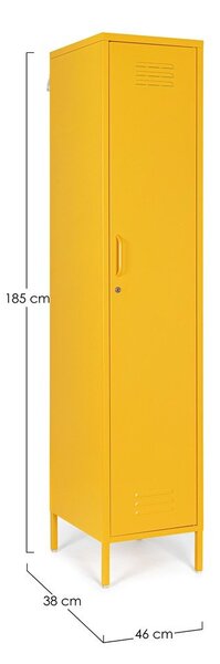 Żółta metalowa szafka z zamkiem 38x185x46 cm Cambridge – Yes Everyday
