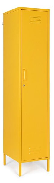Żółta metalowa szafka z zamkiem 38x185x46 cm Cambridge – Yes Everyday
