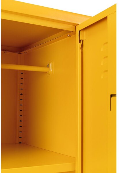 Żółta metalowa szafka z zamkiem 38x185x46 cm Cambridge – Yes Everyday