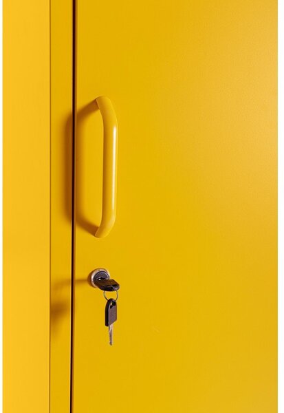 Żółta metalowa szafka z zamkiem 38x185x46 cm Cambridge – Yes Everyday