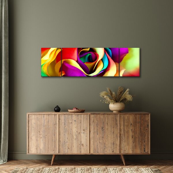 Obraz - Kolorowa róża (170x50 cm)